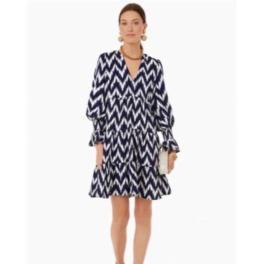 Pomander Place‎ by Tuckernuck Navy Ikat Kenzo Dress Woman Size XS